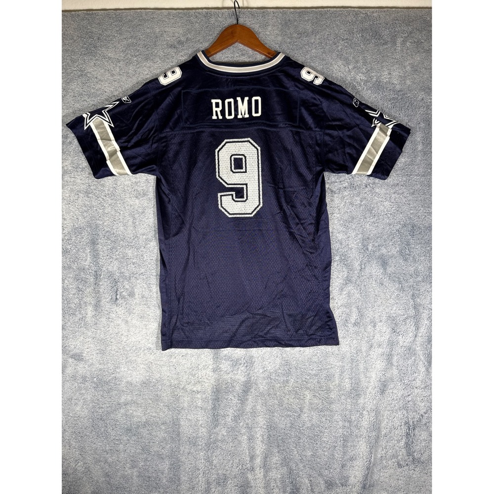 Reebok NFL Dallas Cowboys Tony Romo 9 Jersey Youth XL Navy Blue Football Onfield - Picture 16 of 16